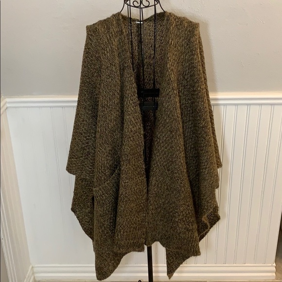 💚 Two Tone Brown Woven Shawl Women’s OS - Picture 1 of 7